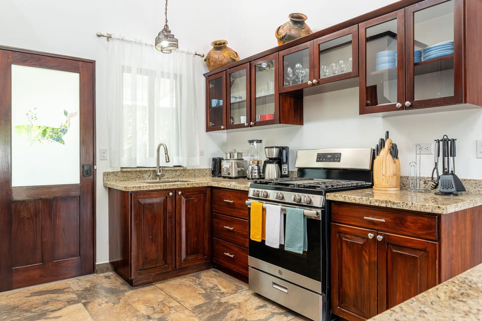 Well-equipped kitchen. 