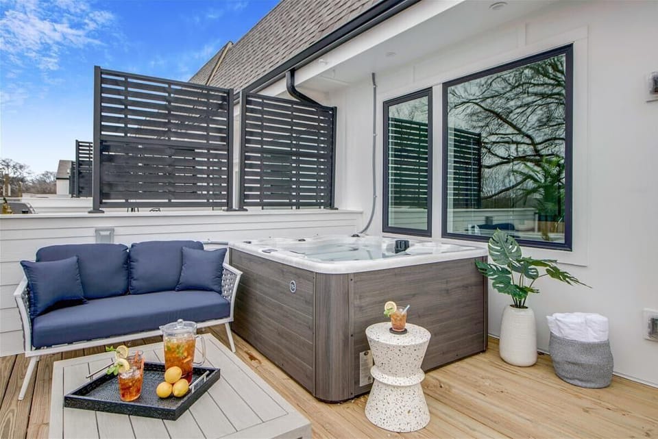 Private Outdoor Area | Rooftop Deck | Hot Tub | Outdoor Seating | Third Floor