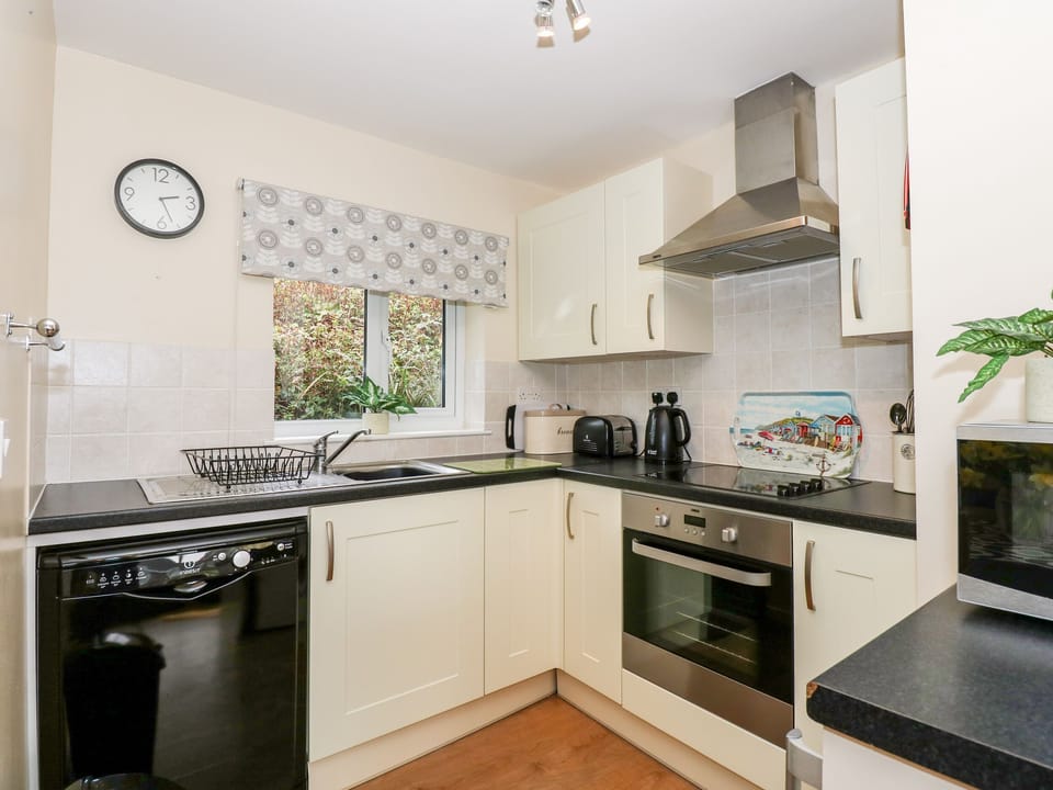 Fridge, dishwasher, electric kettle, toaster