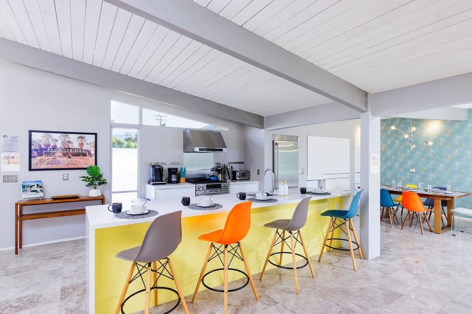 Both kitchen and dining offers seating for multiple guests - perfect for staycation with family and/or friends. 
