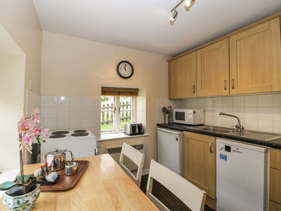 Fridge, dishwasher, electric kettle, toaster
