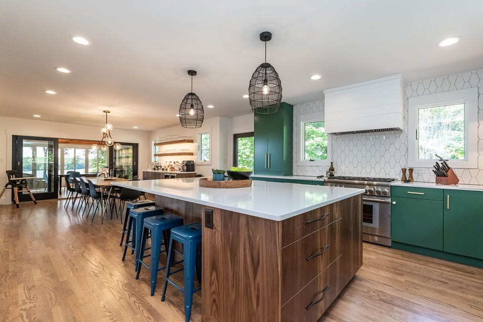 Fully stocked kitchen with high end finishes