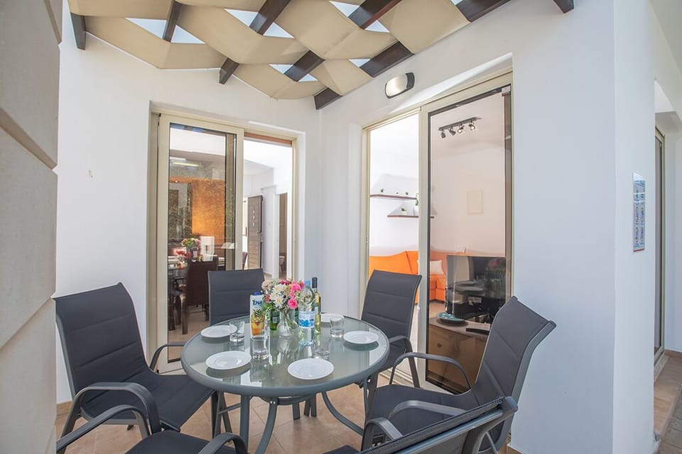 Shaded outside dining area