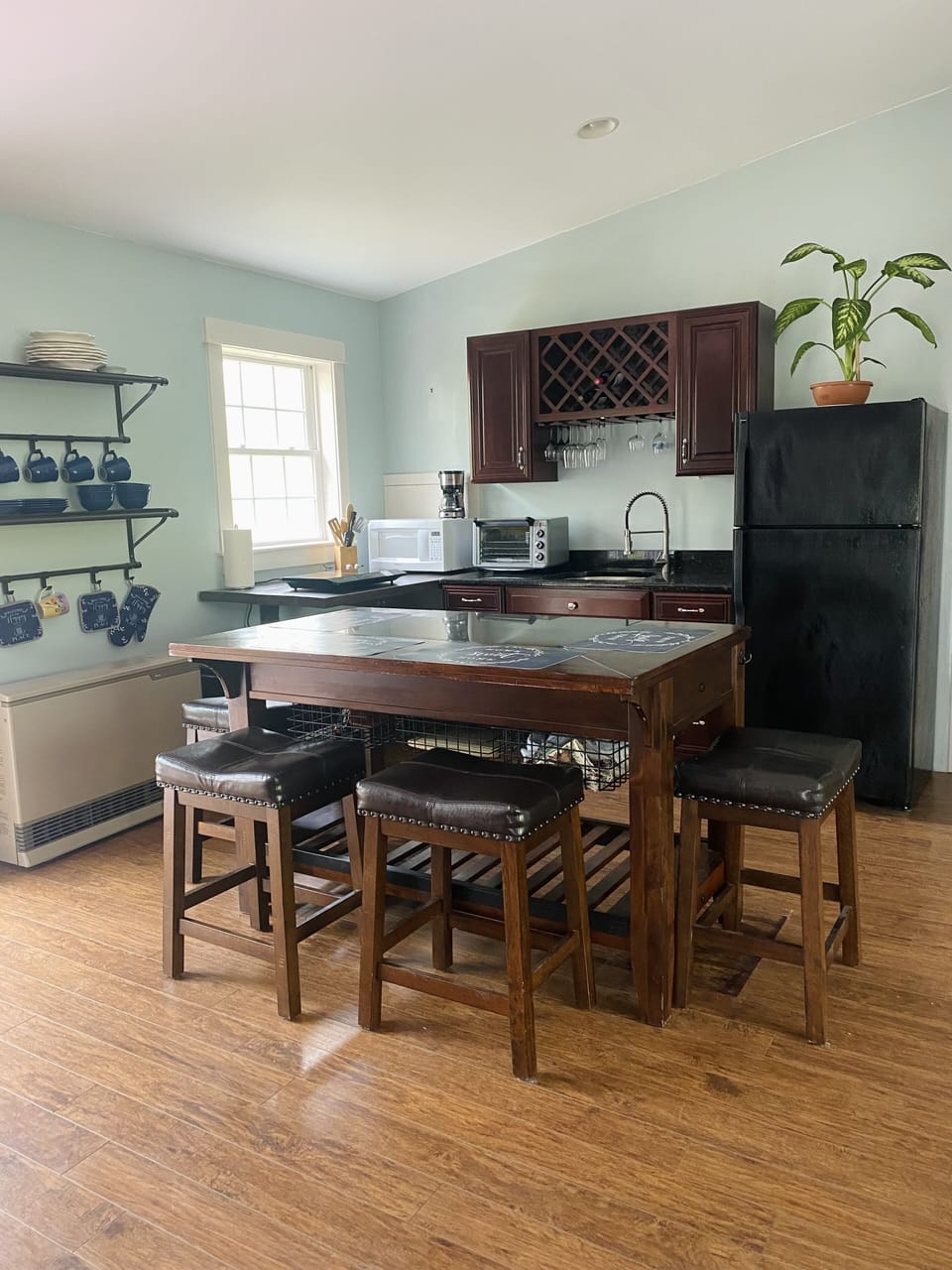 kitchenette with bar height seating