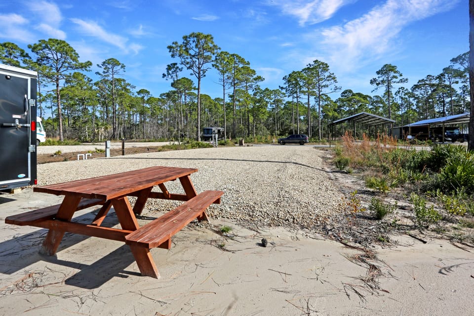 Private Picnic Table at Back of Lot