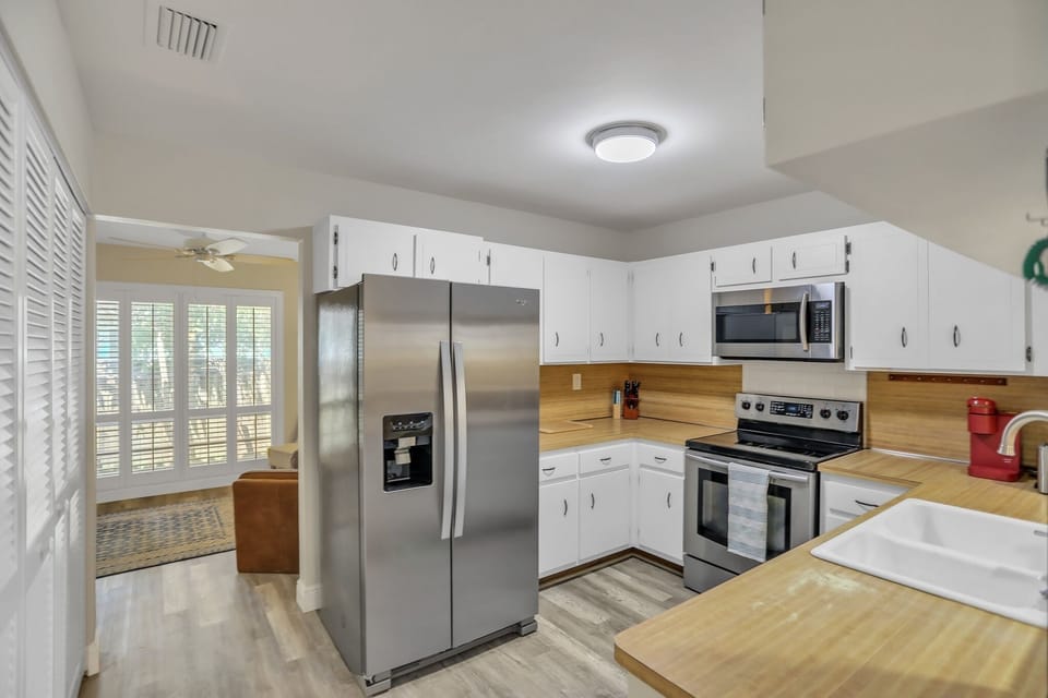 Indoors, Kitchen, Microwave, Oven, Refrigerator