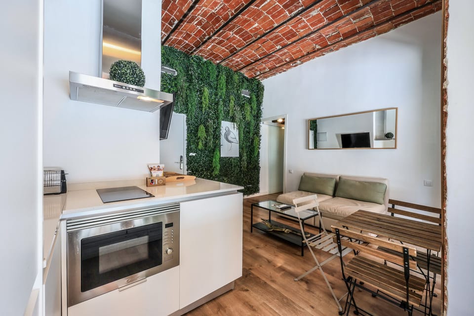 View of the living room, dining room and kitchen