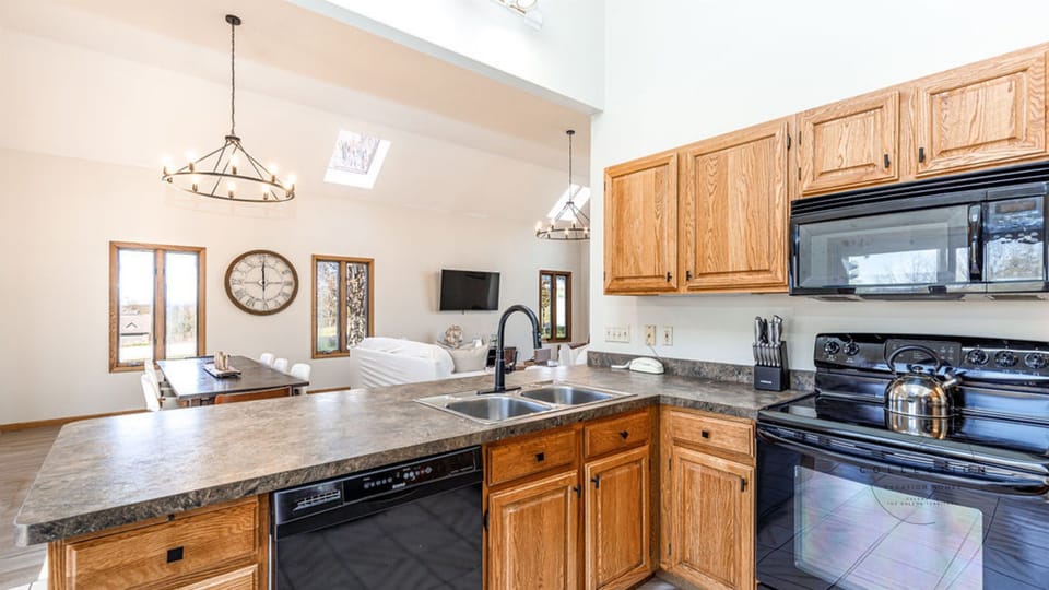 The cook will never miss a thing with this open-concept kitchen 