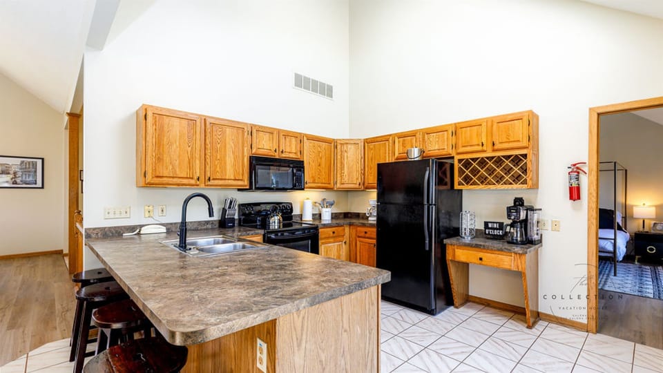 Spacious kitchen stocked with the essentials
