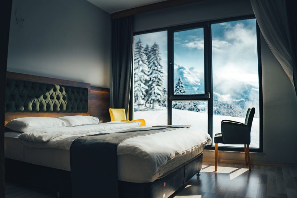 Egyptian cotton sheets, premium bedding, desk, laptop workspace