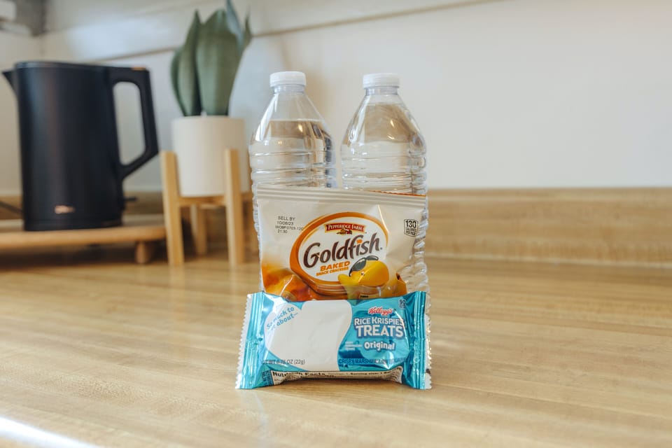 Complementary Water and Snacks