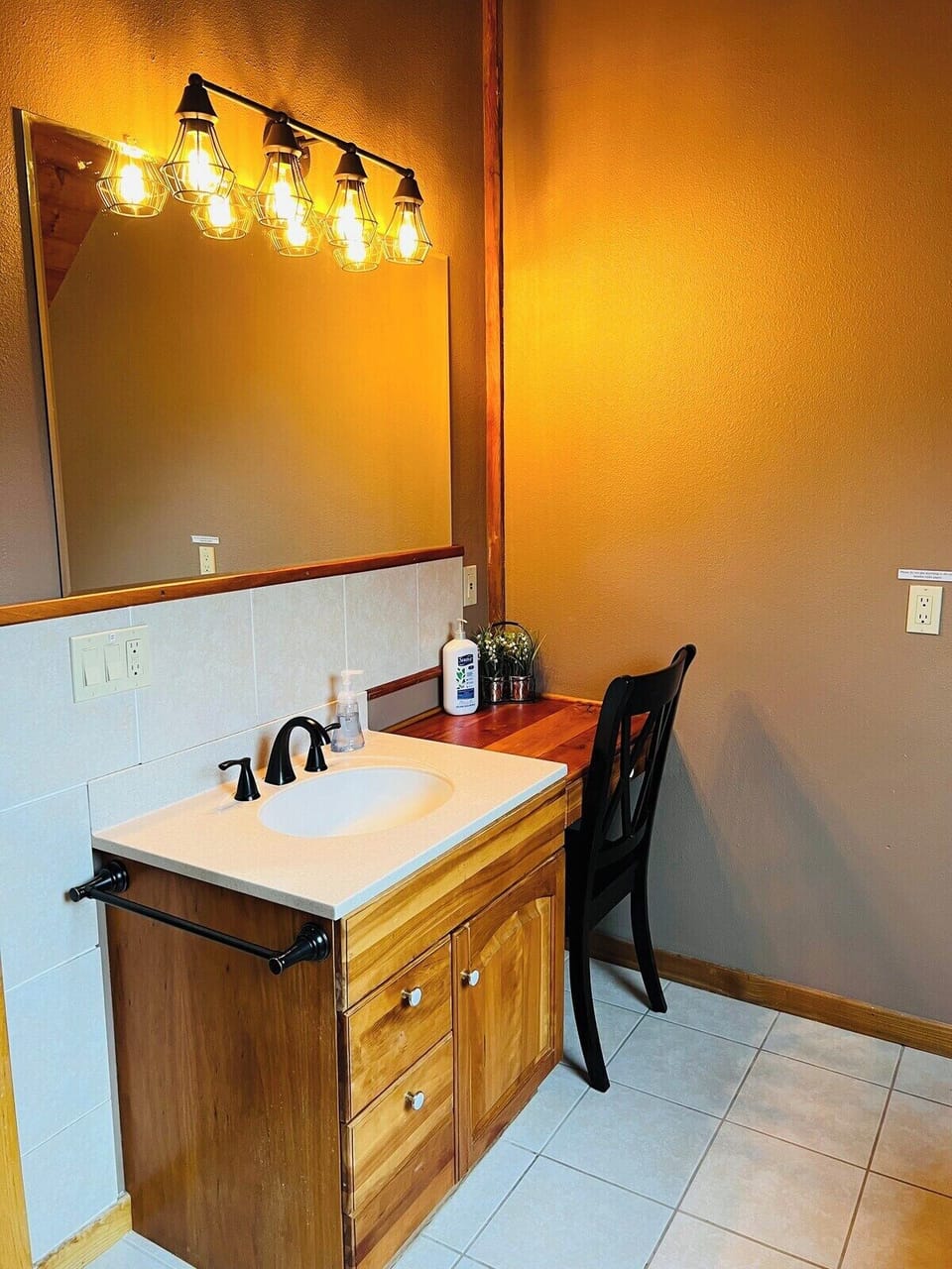 Upstairs Full Bathroom with a large tub and Shower