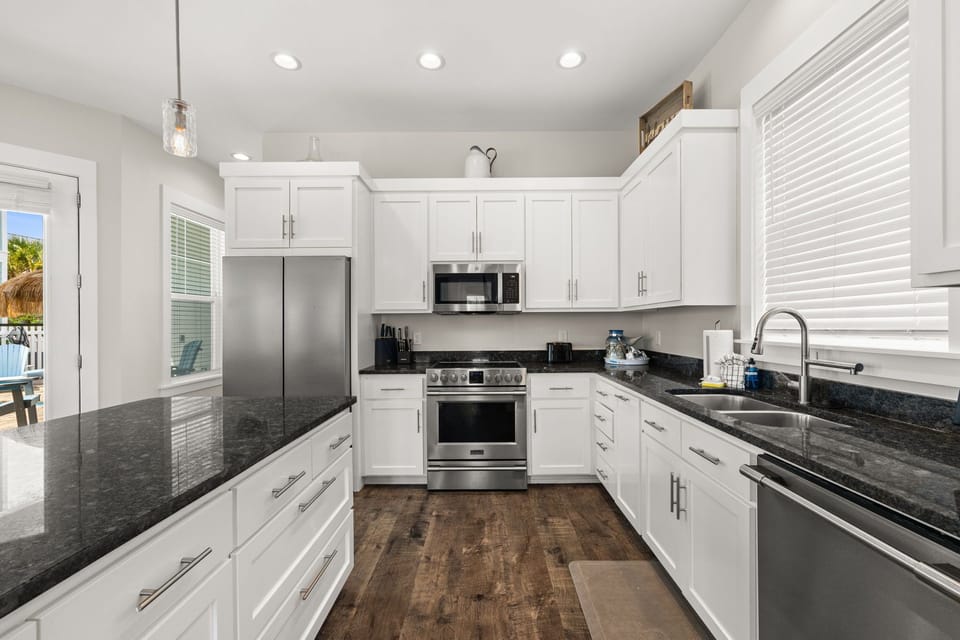 Fully equipped kitchen with cookware, coffee station & everything needed for family meals