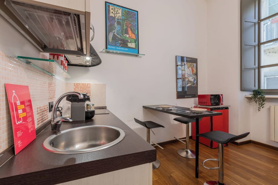 Apartment | Private kitchen | Full-size fridge, microwave, oven, stovetop