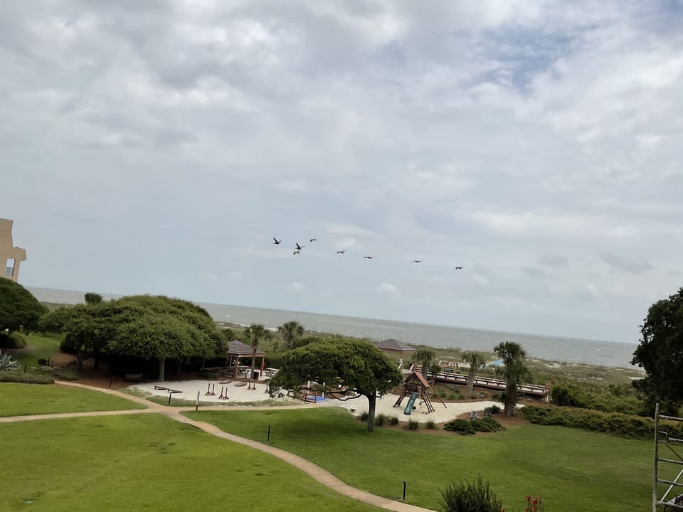 Playground and grills area by beach walkway 