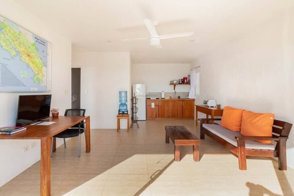 Living room and kitchen.