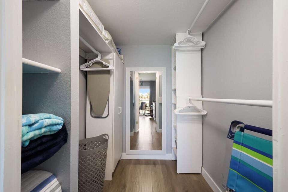Large closet with washer and dryer