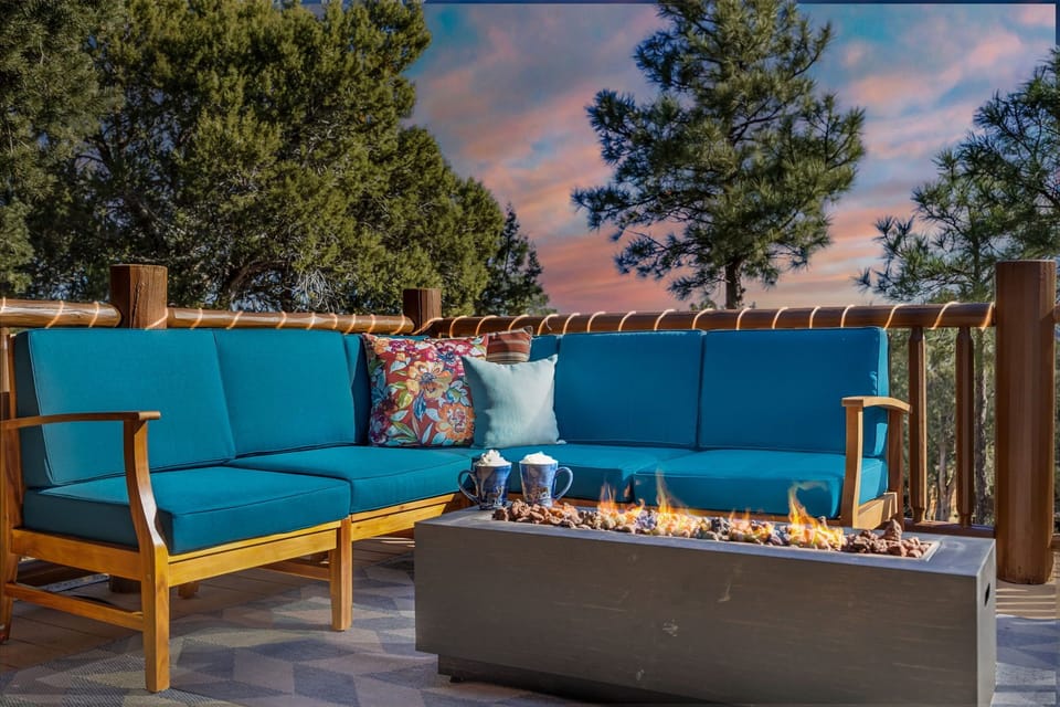 Spacious seating and outdoor firepit