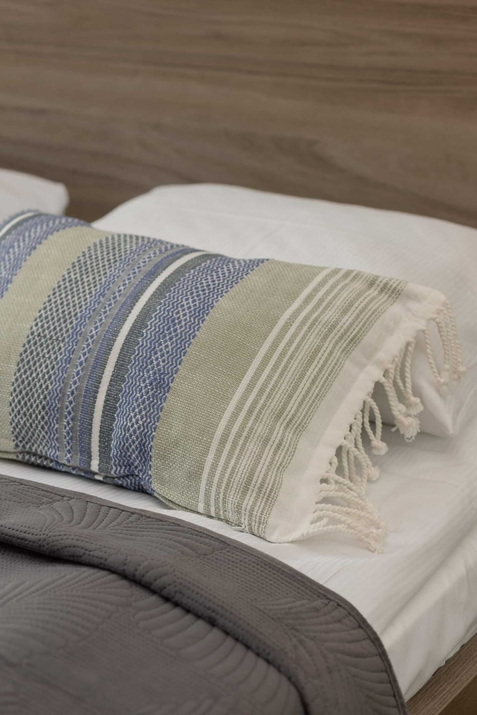 The bedroom's elegant decor creates a serene and restful environment.