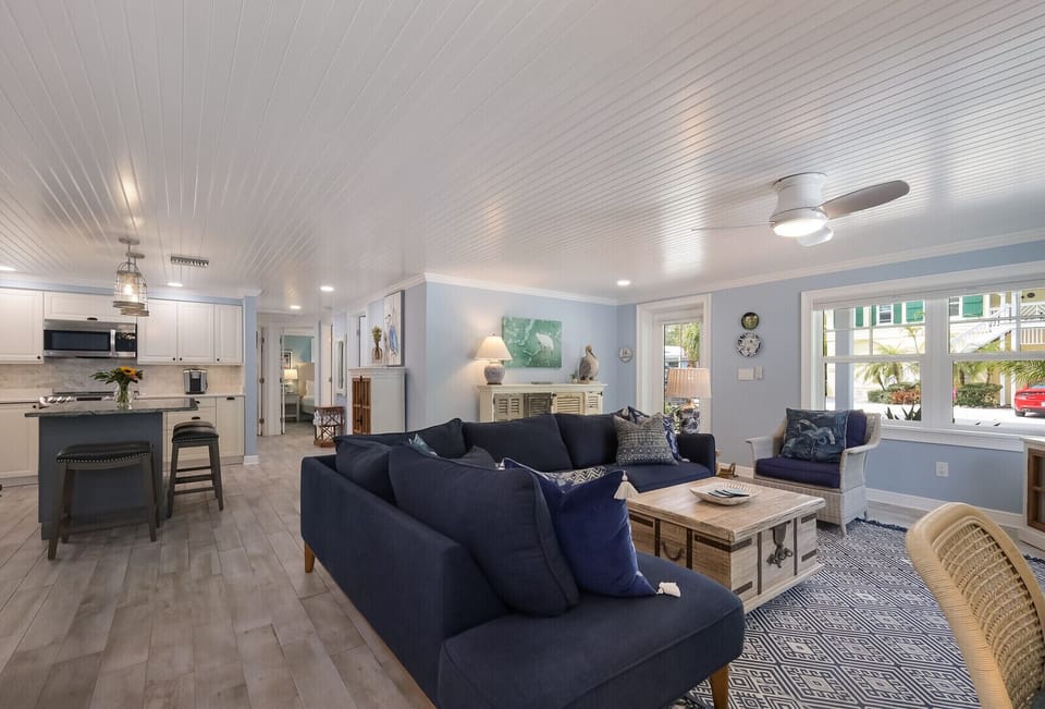 Open concept living and dining space