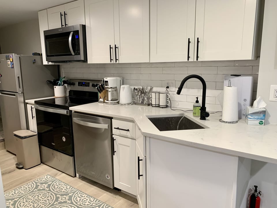 Fully stocked kitchen and all new appliances 