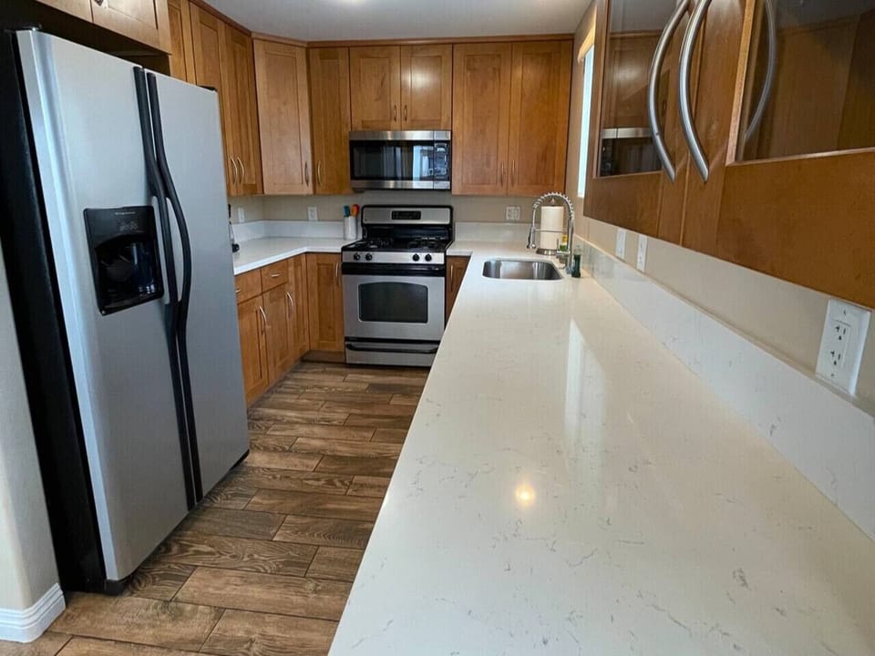 Kitchen with lots of counter space.