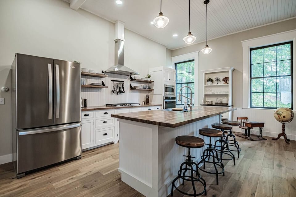 A spacious, fully equipped kitchen for everyone to cook together.