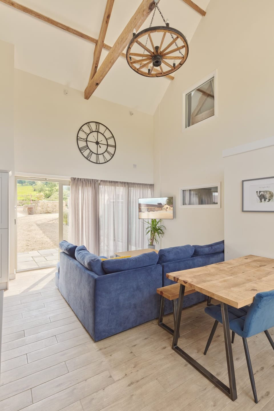 Large open plan kitchen, dining and living area