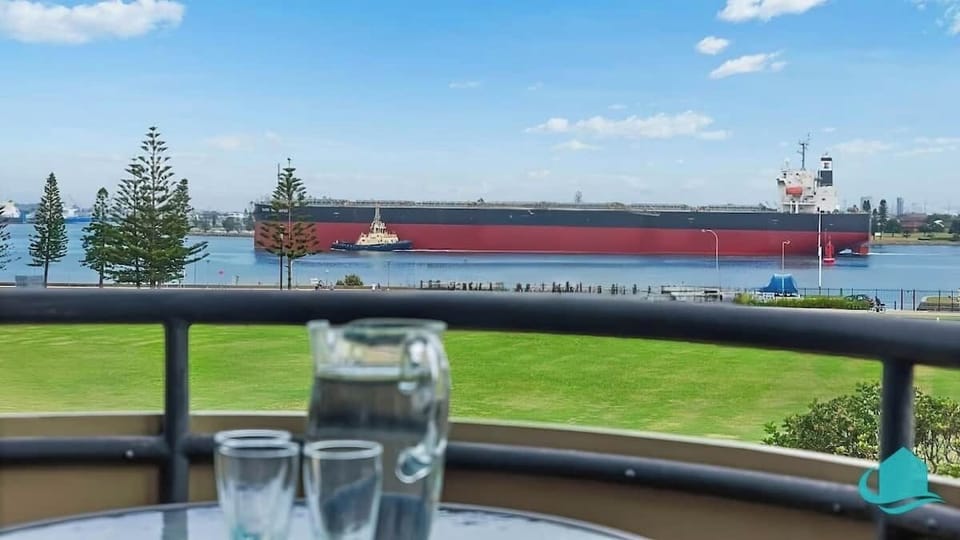 View of the working Newcastle Harbour