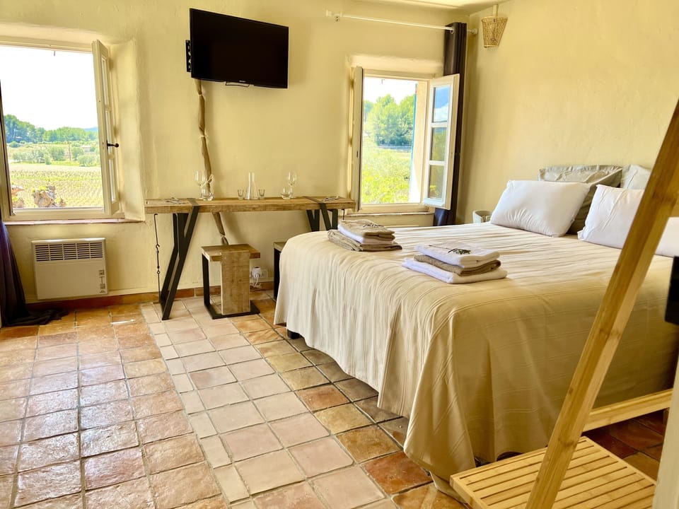 Elite Double Room, Private Bathroom, Pool View (Chambre Mourvèdre ) | 1 bedroom