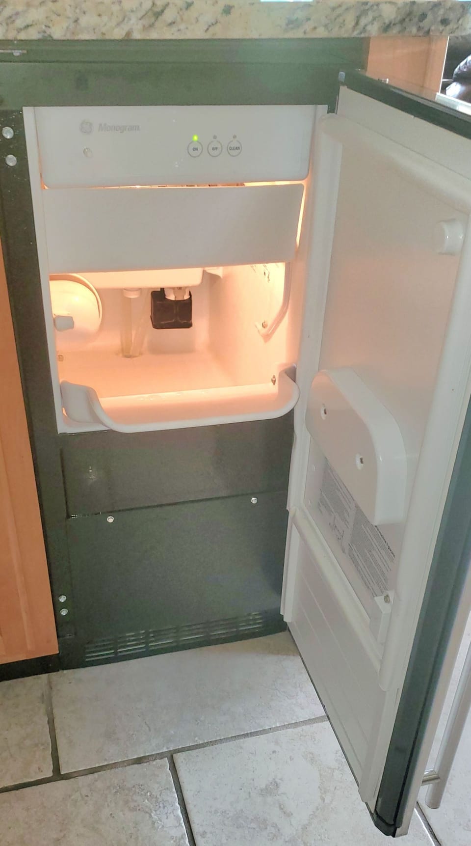 Ice maker separate from refrigerator/freezer