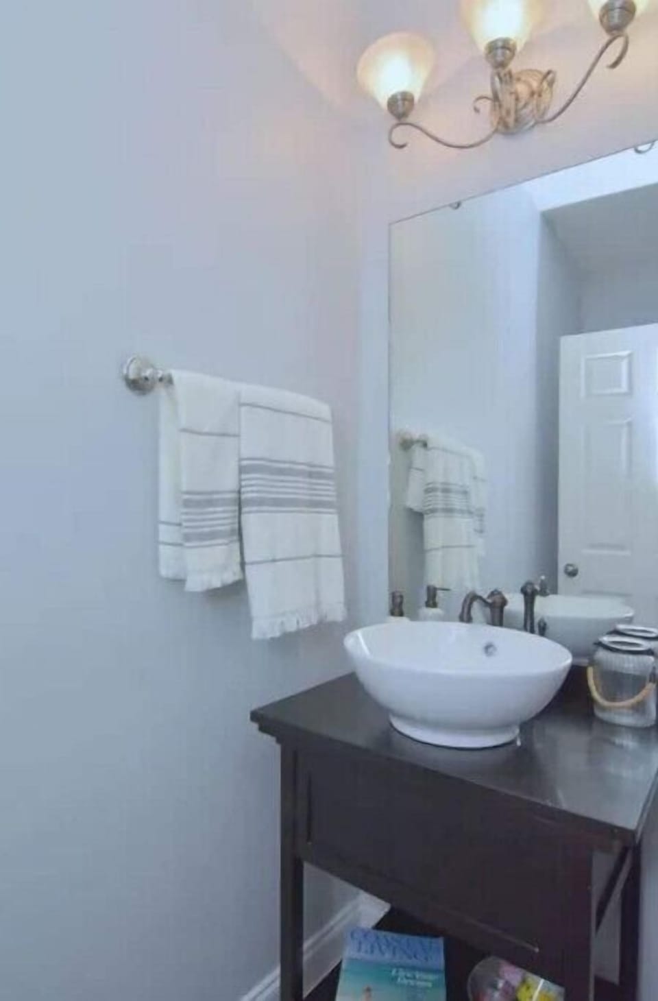Upstairs hallway half bathroom