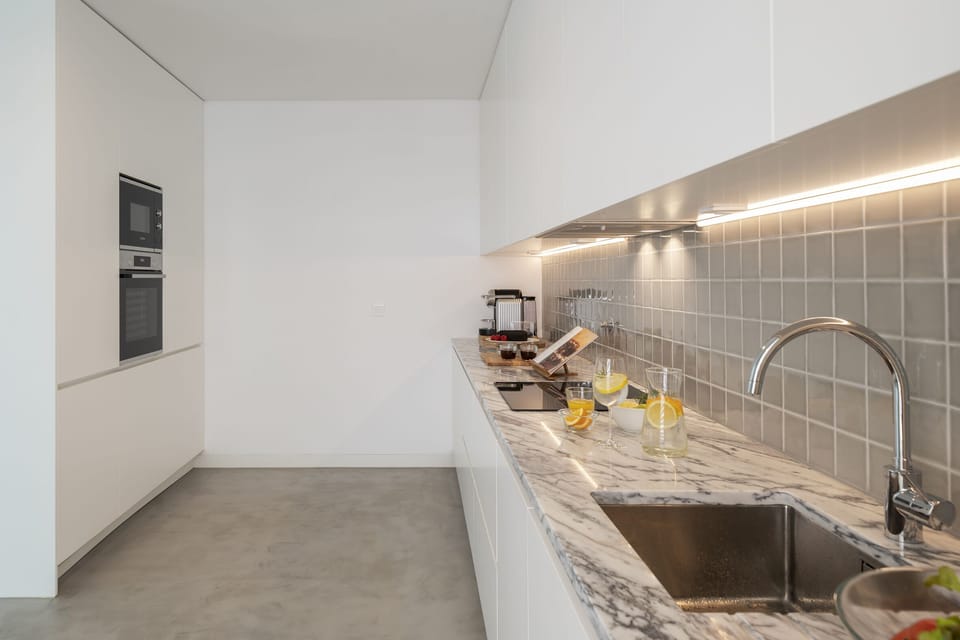 Premium Villa | Private kitchen | Full-size fridge, microwave, oven, stovetop