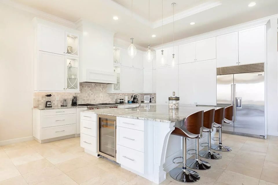 Kitchen & Island Seating.  Wolf gas range, electric double ovens, Keurig...