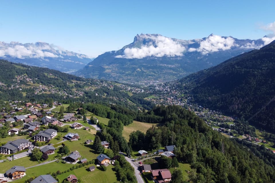 Green forests, mountain villages and farmland near Saint-Gervais-les-Bains