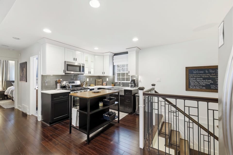 Open kitchen area on main level