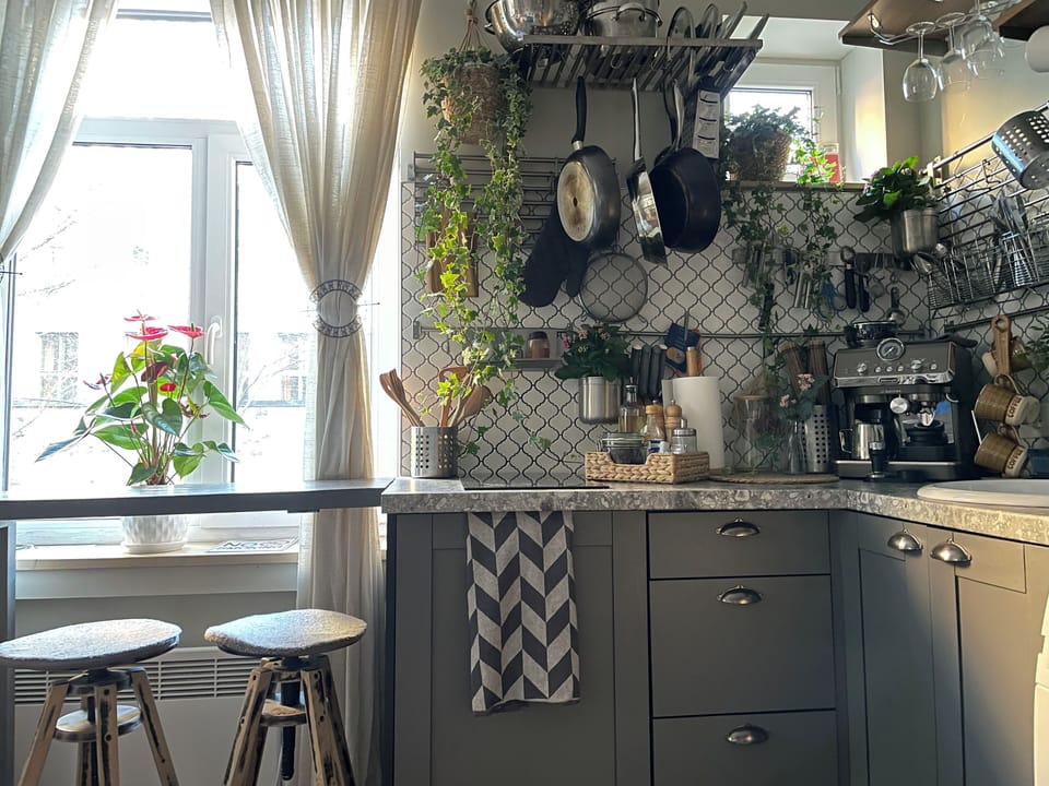 Basic Apartment | Private kitchen | Fridge, electric kettle, cookware/dishes/utensils
