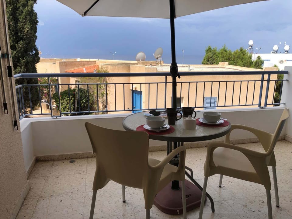 Spacious patio with sea and garden views 
