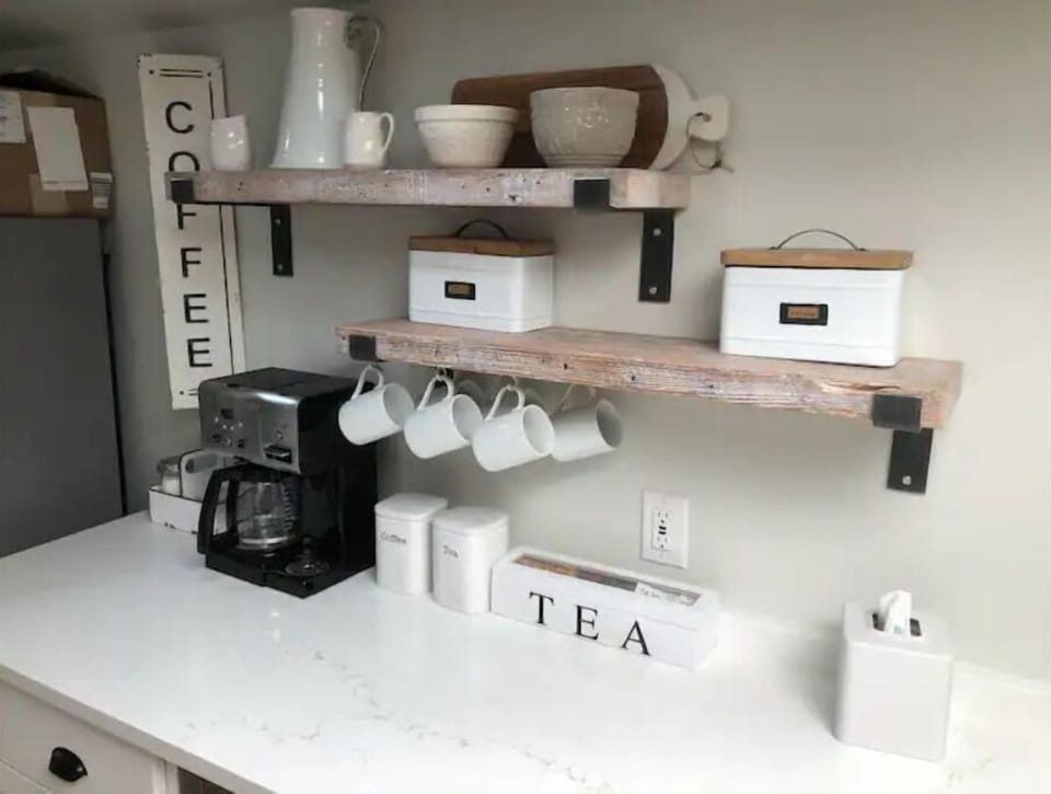 All the coffee makings are readily available.