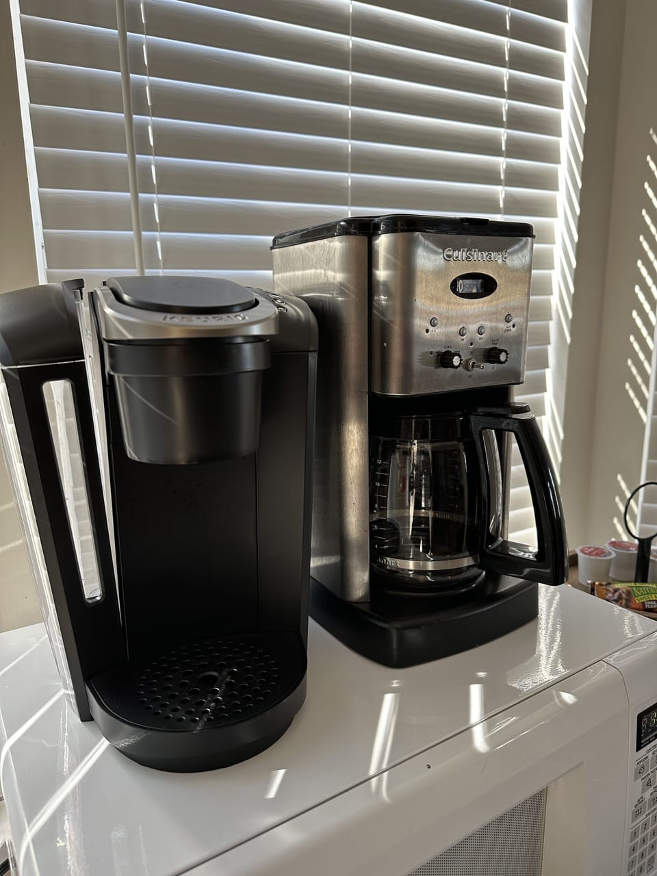 Drip coffee pot and Keurig for guest use