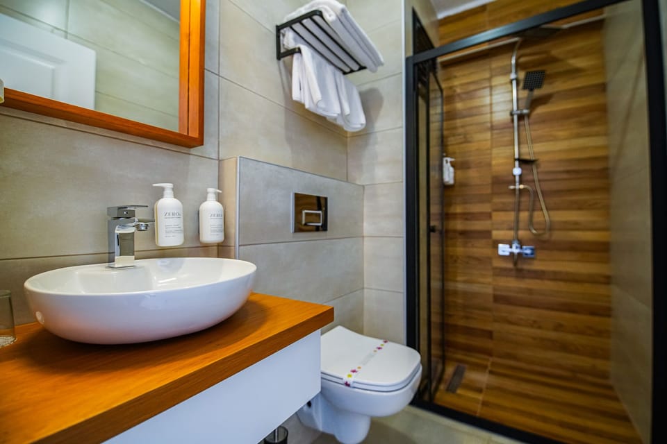 Comfort Double Room | Bathroom | Shower, rainfall showerhead, free toiletries, hair dryer