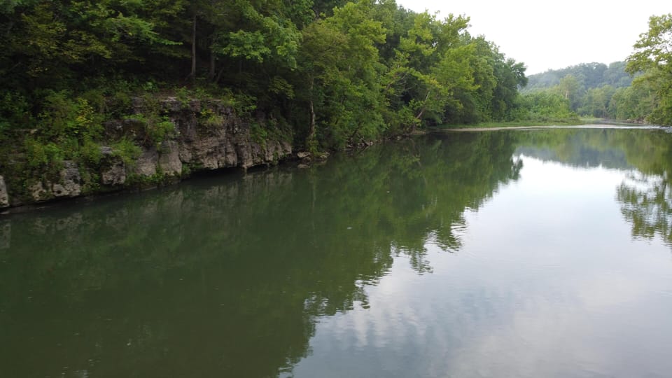 Bluff across River from River Bottom Access - KicknK Floating take out area