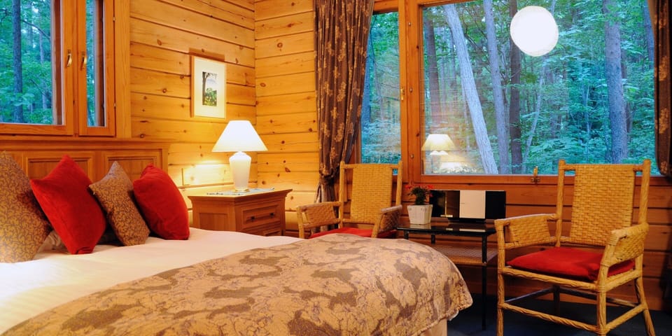 Log Cottage | Down comforters, minibar, desk, iron/ironing board (on request)