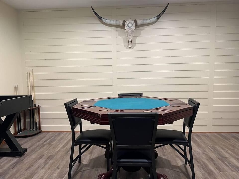 Game Room w/ Pool Table, Shuffleboard, Card Table, and Lounge Seating