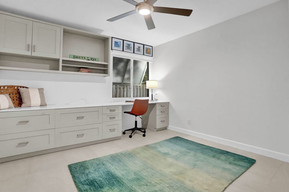Workspace in secondary bedroom. 