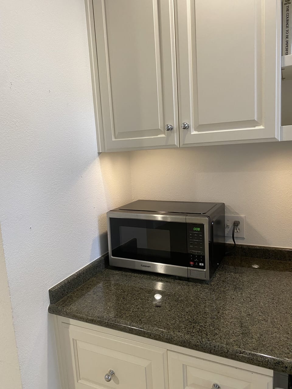 We have a microwave, plus an air fryer for toast, etc.