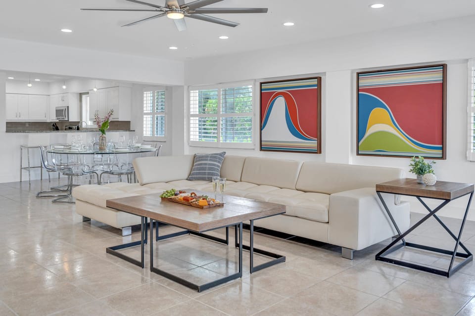 Suite One has an open floor plan and features a smart T.V.