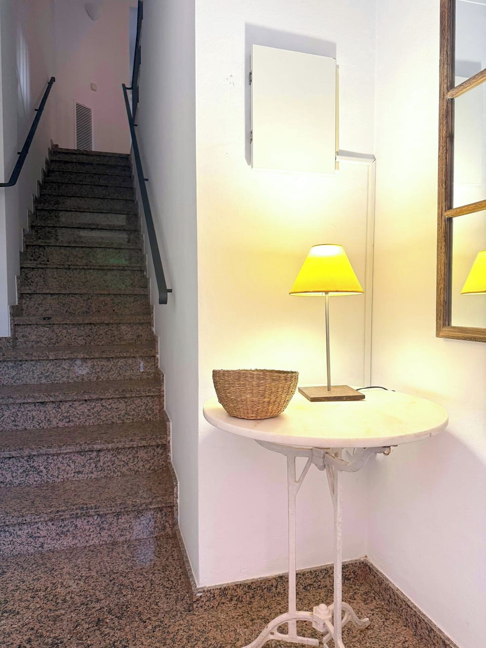 Access involves stairs at the entrance, so plan accordingly for luggage and mobility needs.