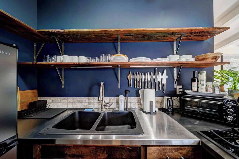 Settle in with plenty of dishes, utensils, pots/pans, and spices. 