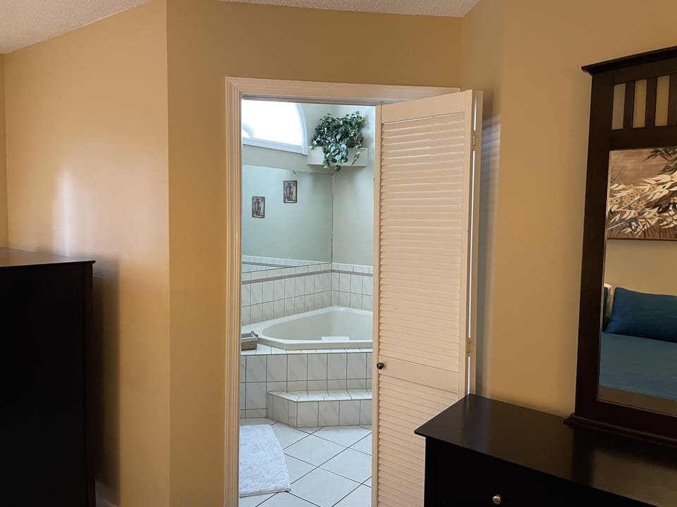 view of bathroom from master bedroom